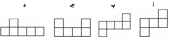 أي شبكة مما يأتي تمثل مساحة سطح مكعب؟